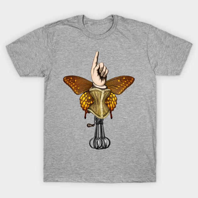 Butterhand Portrait T-Shirt by Pepetto